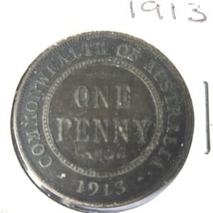 LOT 101 - 1913 Australian One Penny – King George V Bronze Coin