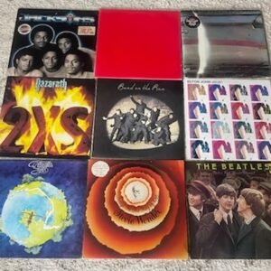 Classic rock and pop vinyl record collection