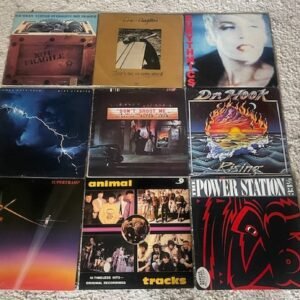classic rock and pop vinyl record collection