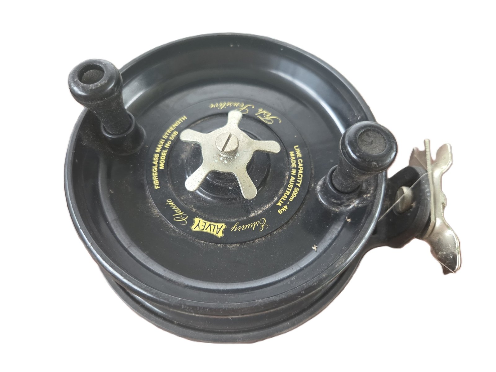 Alvey 55B surf pistol side cast reel front view