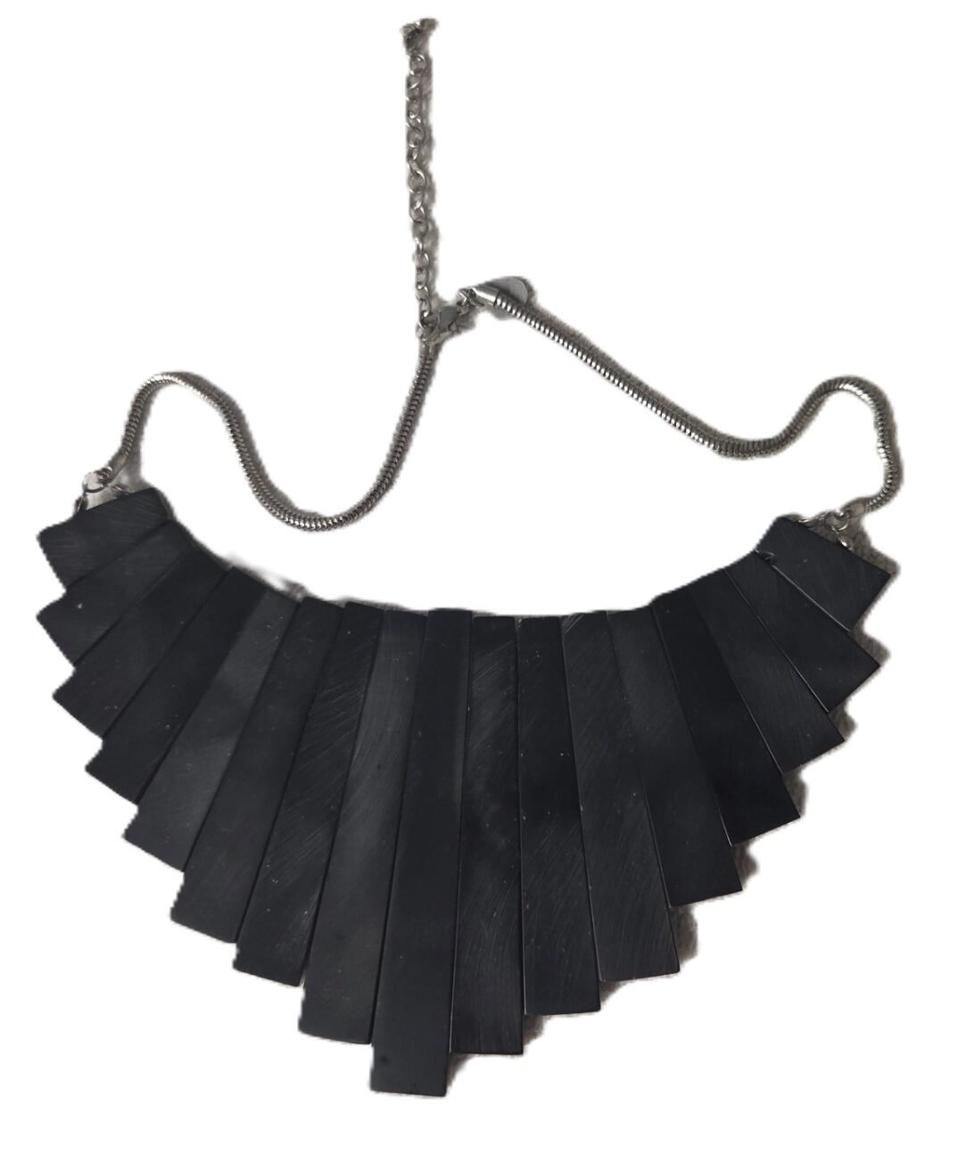 Mother of pearl geometric statement necklace