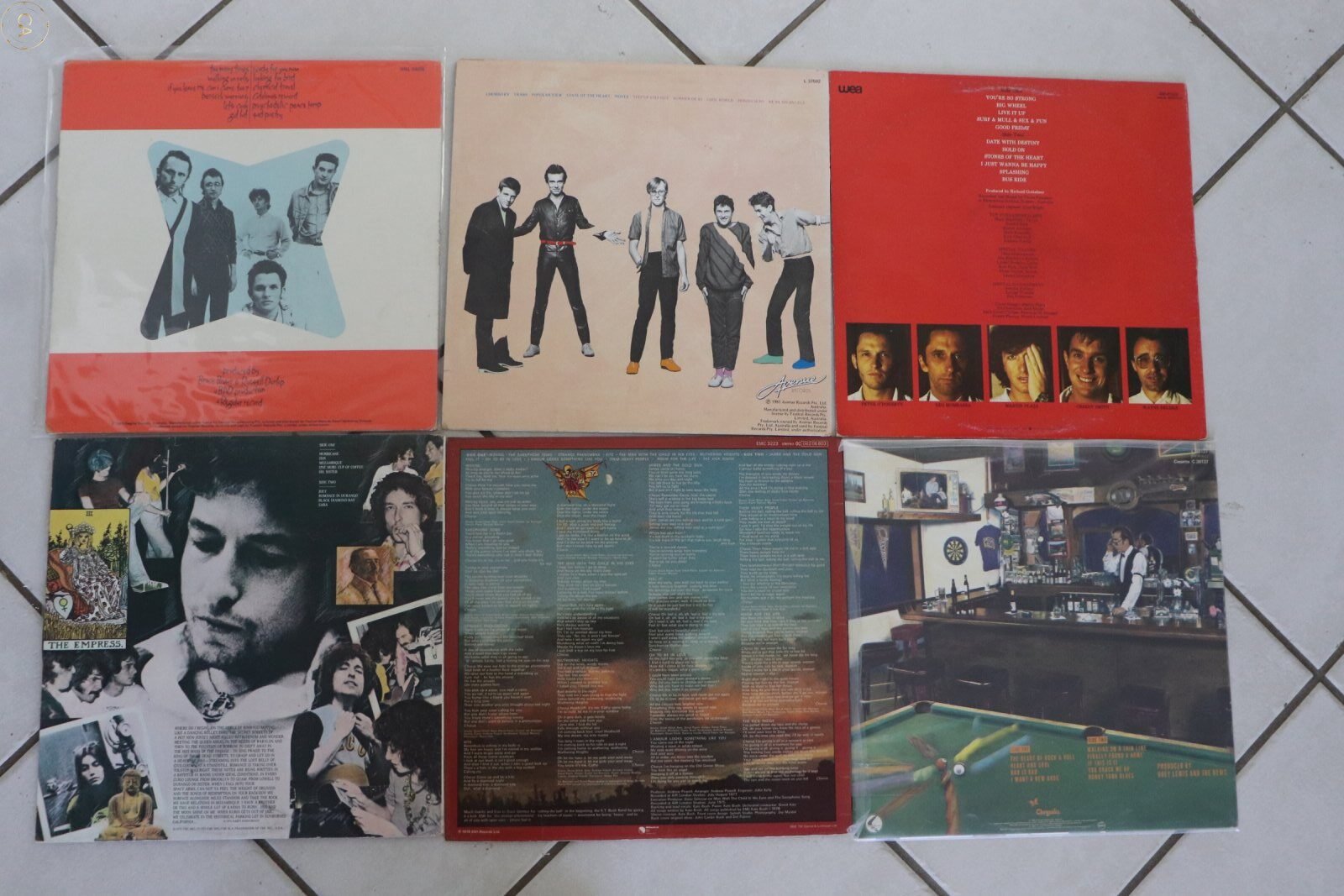 Mixed vinyl LP records back covers and track listings