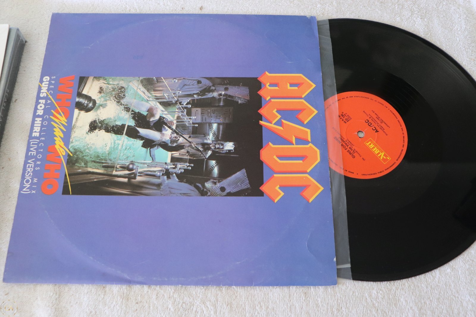 AC/DC Who Made Who Guns For Hire 12 inch vinyl front cover
