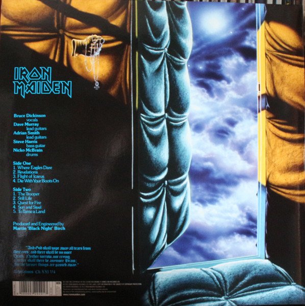 Iron Maiden Piece of Mind picture disc inner gatefold artwork