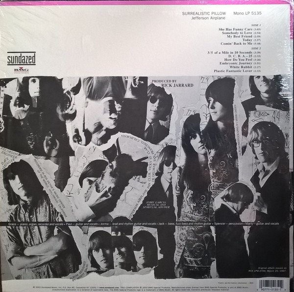 Jefferson Airplane Surrealistic Pillow vinyl record label