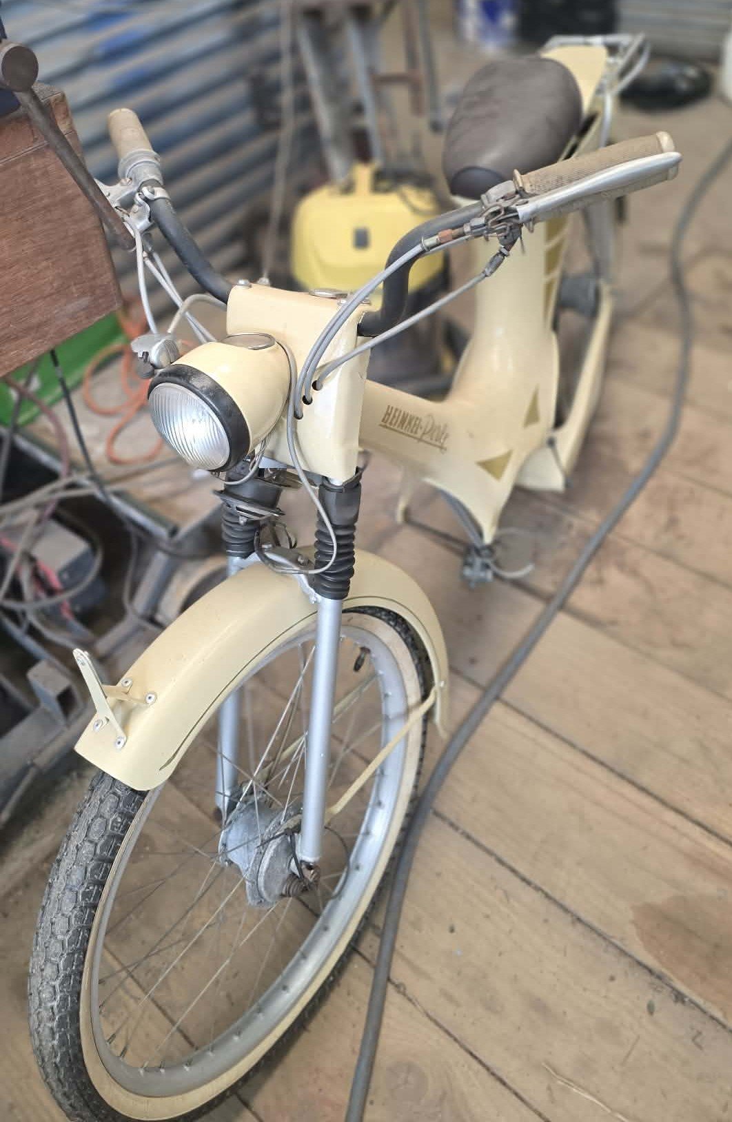 Heinkel Perle 1950s restored moped front view