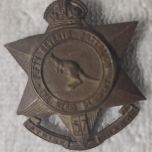 57th Battalion AIF cap badge reverse with pin fitting