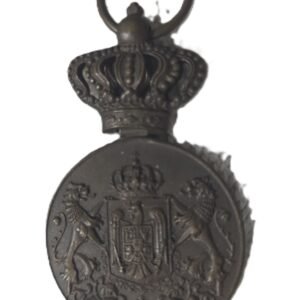 Romanian royal coat of arms medal with crown suspension
