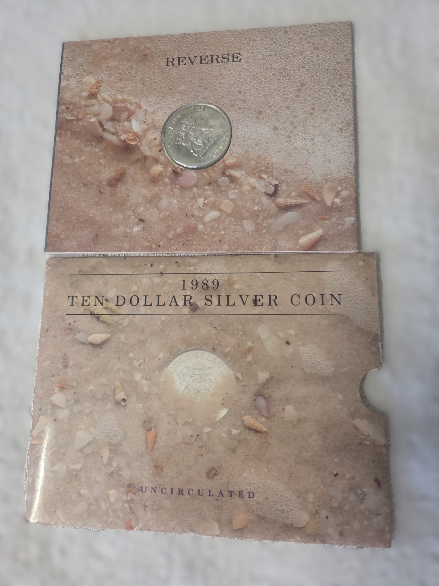 1989 Queensland $10 silver coin reverse