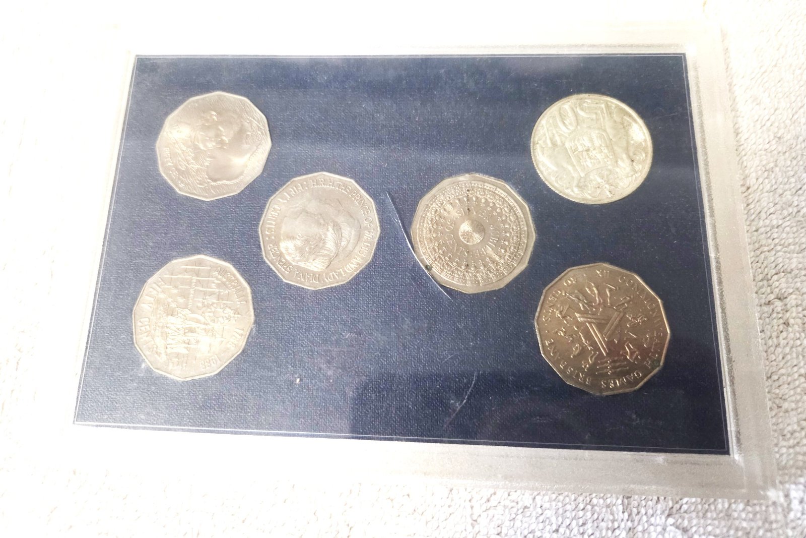 Reverse view of Australian 50 cent commemorative coin collection