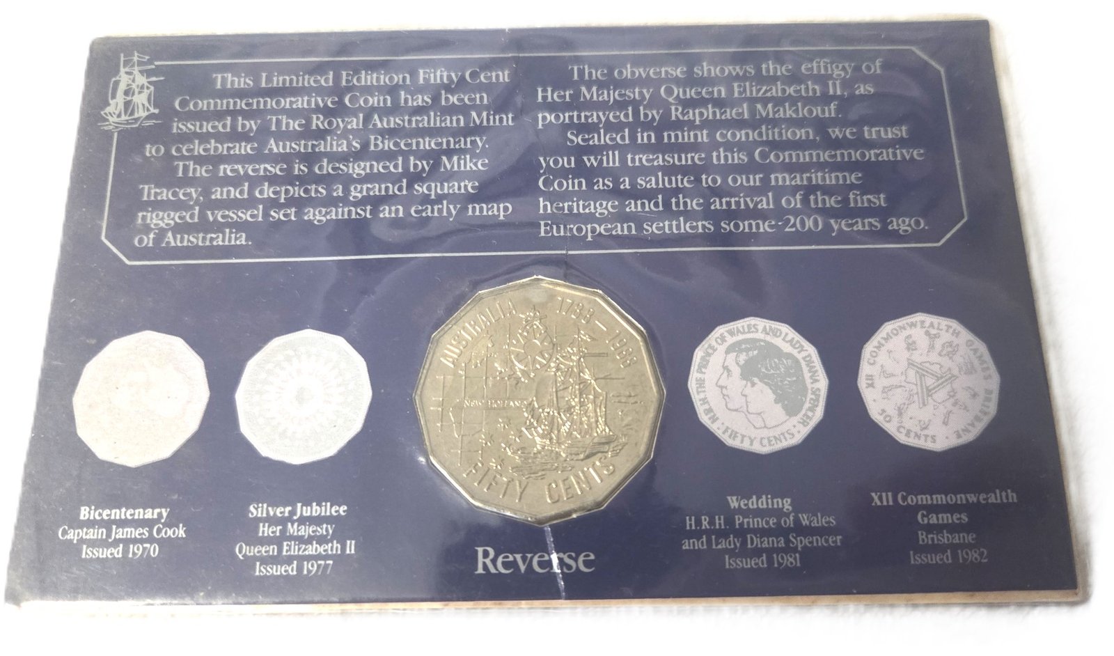 1988 Australian Bicentennial commemorative 50 cent coin