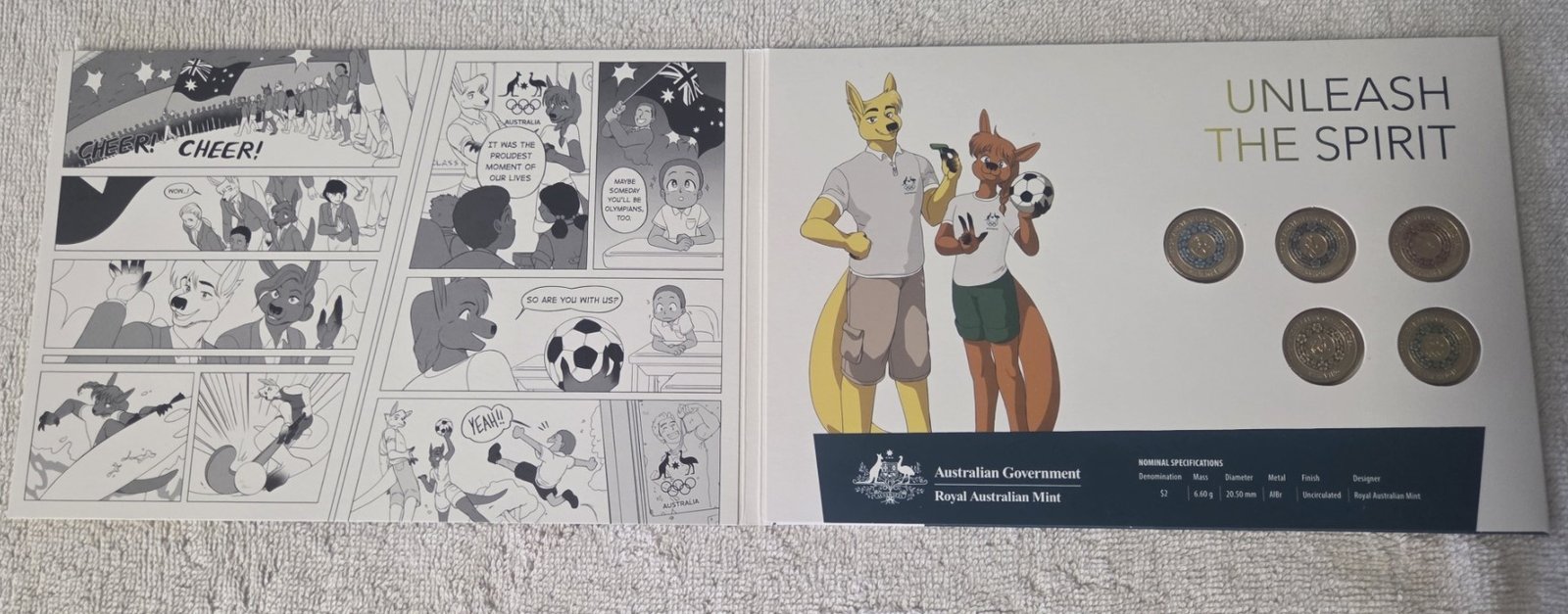 2020 Australian Olympic Team coloured $2 coin collection folder
