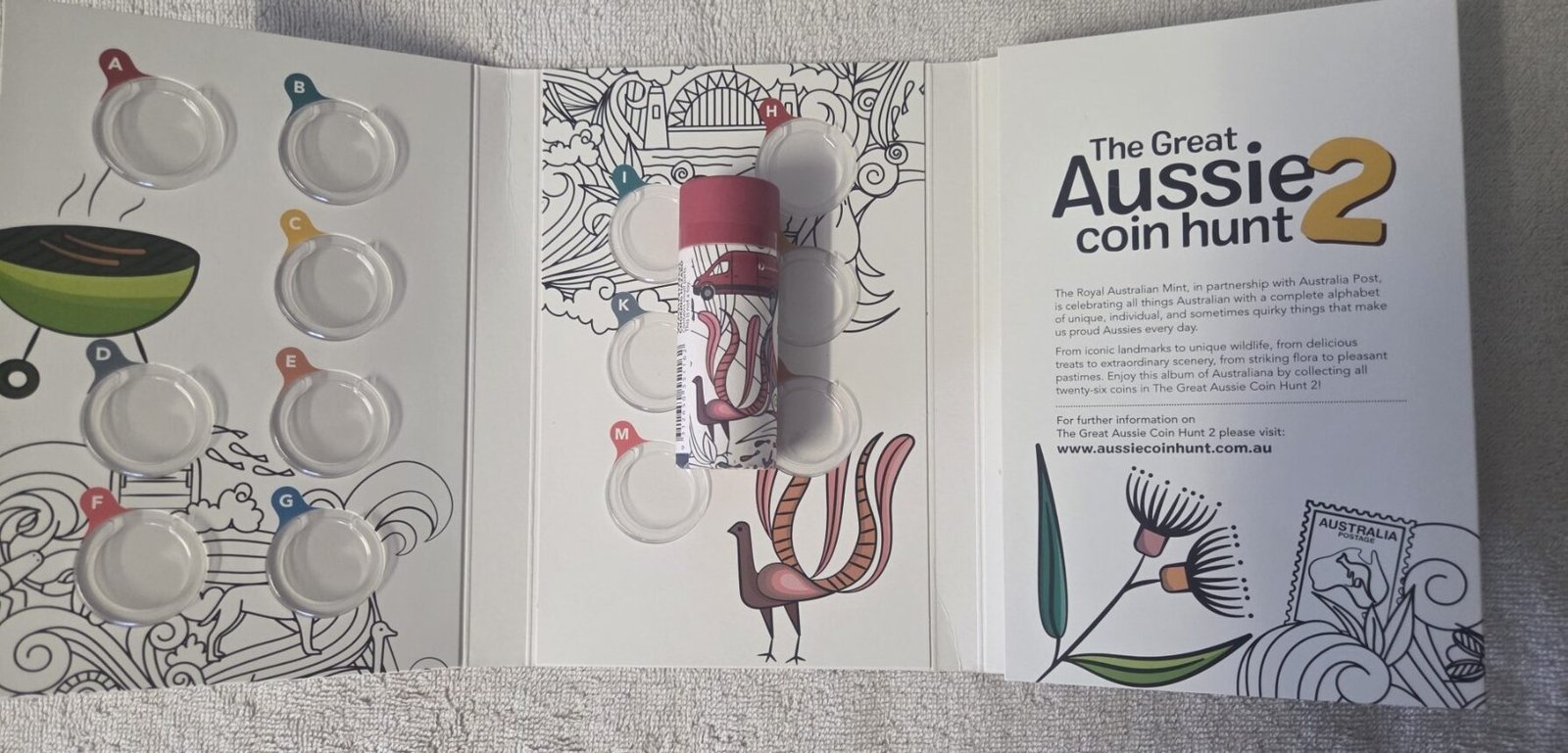 Lot 0964 - Complete Great Aussie Coin Hunt 2 A–Z $1 Coin Collection (26 Coins) with Album & Sealed Tube (image 3)