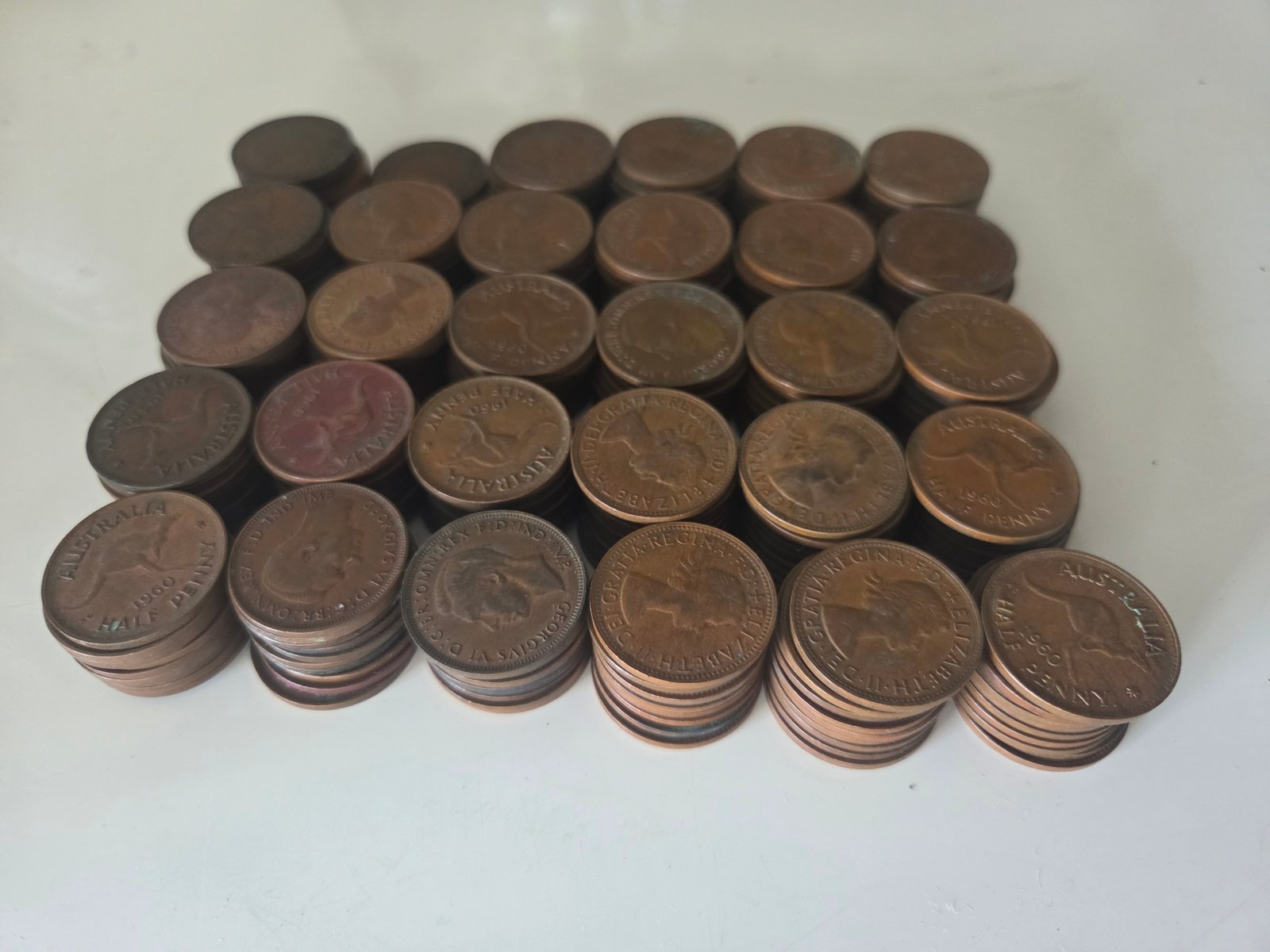 Australian pre decimal half penny coin collection