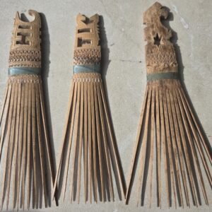 Set of three small tribal comb panels front view