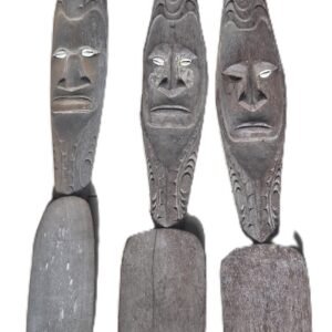 Set of three Papua New Guinea carved wooden utensils