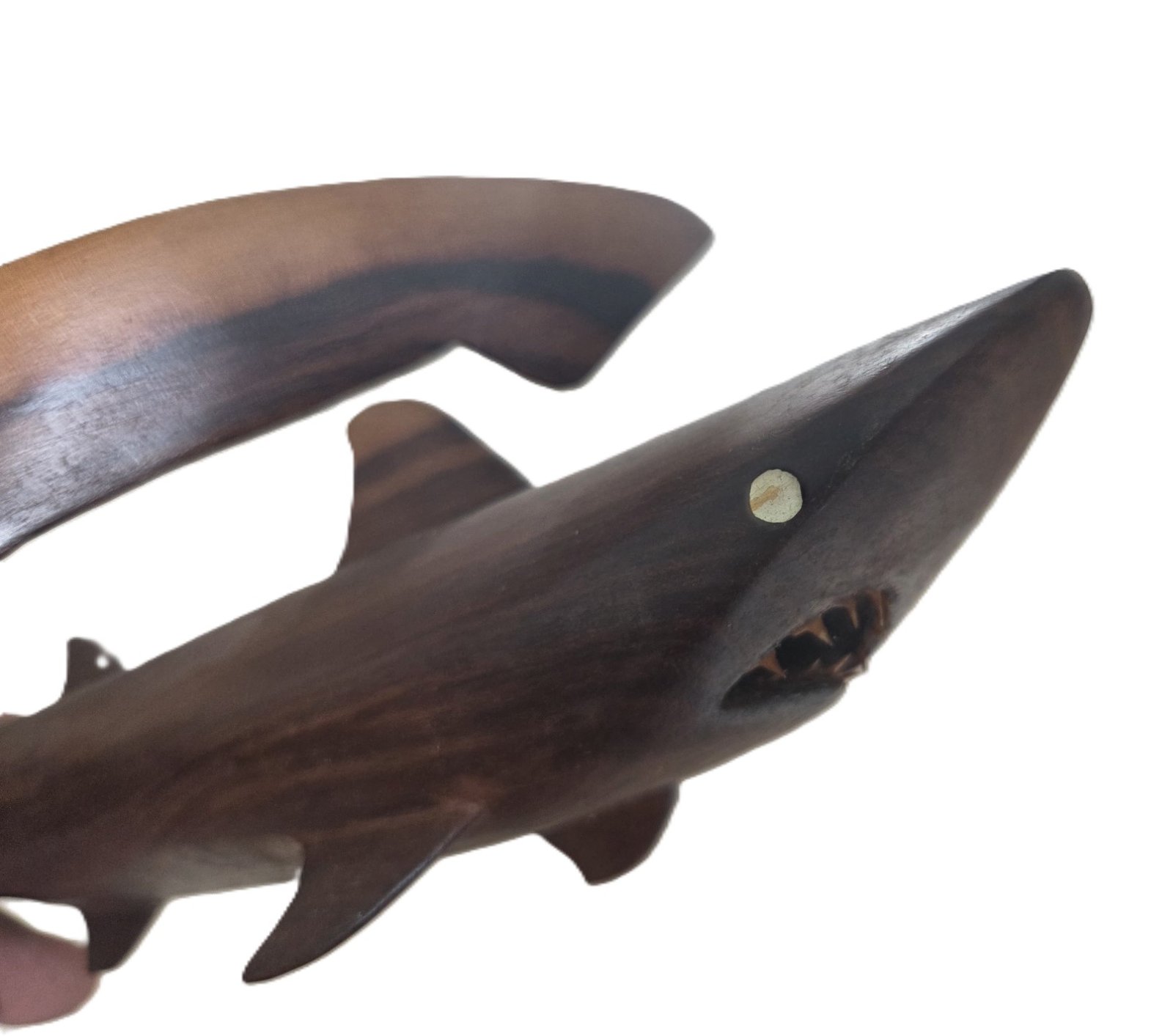 tribal wooden shark decor