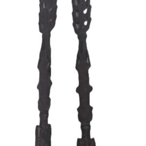 PNG carved wooden spears pair