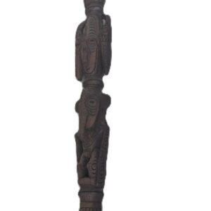 Large PNG carved walking stick full length