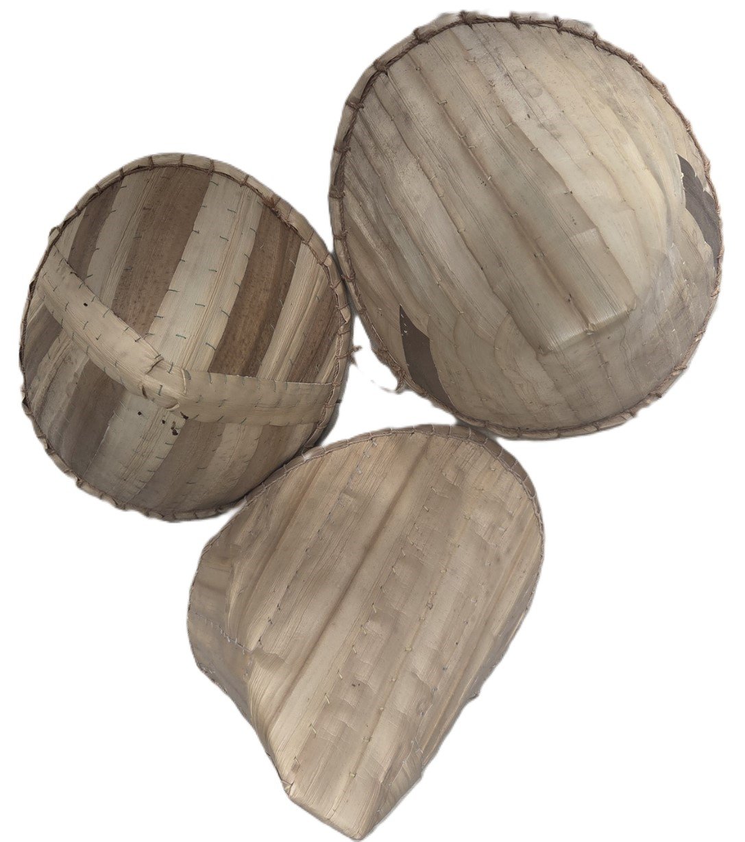 Set of three PNG woven straw hats