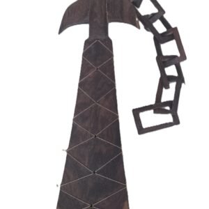 PNG tribal wooden club with shark teeth edge