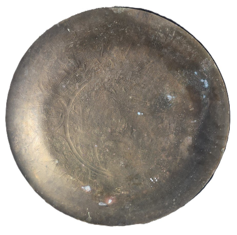 copper plate rear showing aged patina