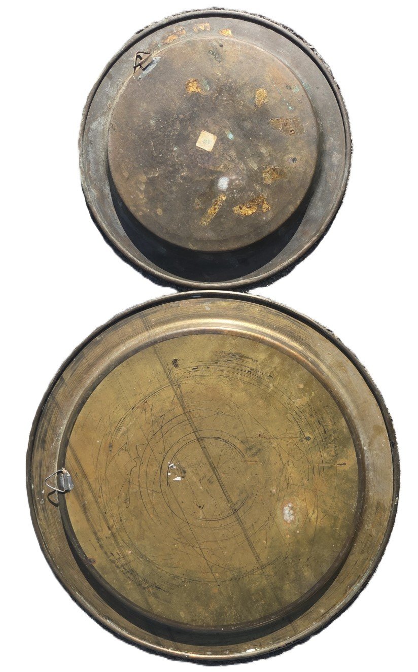 copper plates rear showing wear and mounting marks