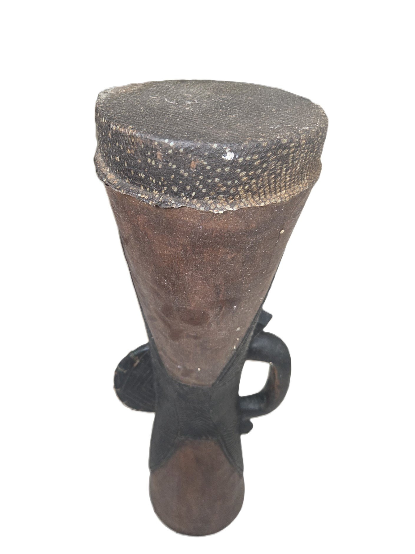 papua new guinea style tribal hand drum front view