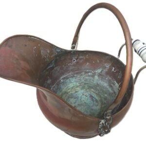 copper coal scuttle with ceramic handle