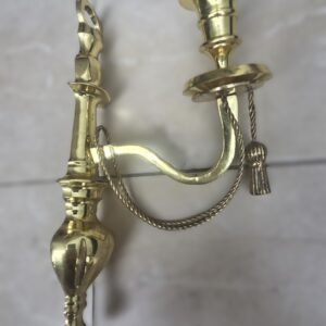 decorative wall mounted candle sconce brass look finish