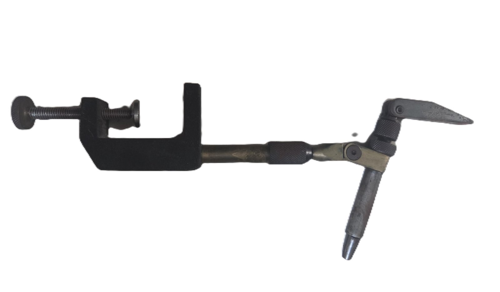 Vintage fly tying vice with clamp mount