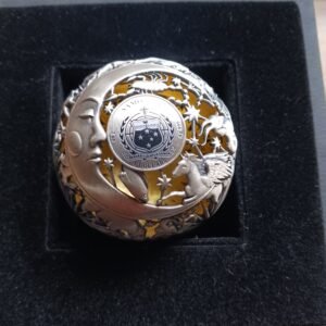 Gold plated Sun side of Samoa spherical silver coin