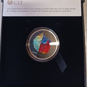 LOT078 2021 Eclectic Nature Fighting Fish 1oz Silver Ultra High Relief Proof Coin