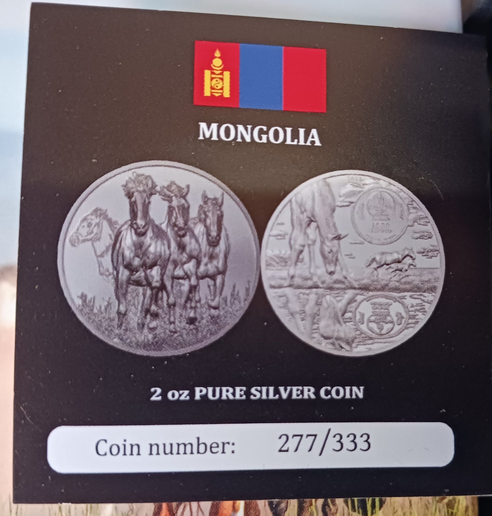 LOT080 Mongolia Growing Up – The Stallion 2oz Pure Silver Proof Coin - Image 4