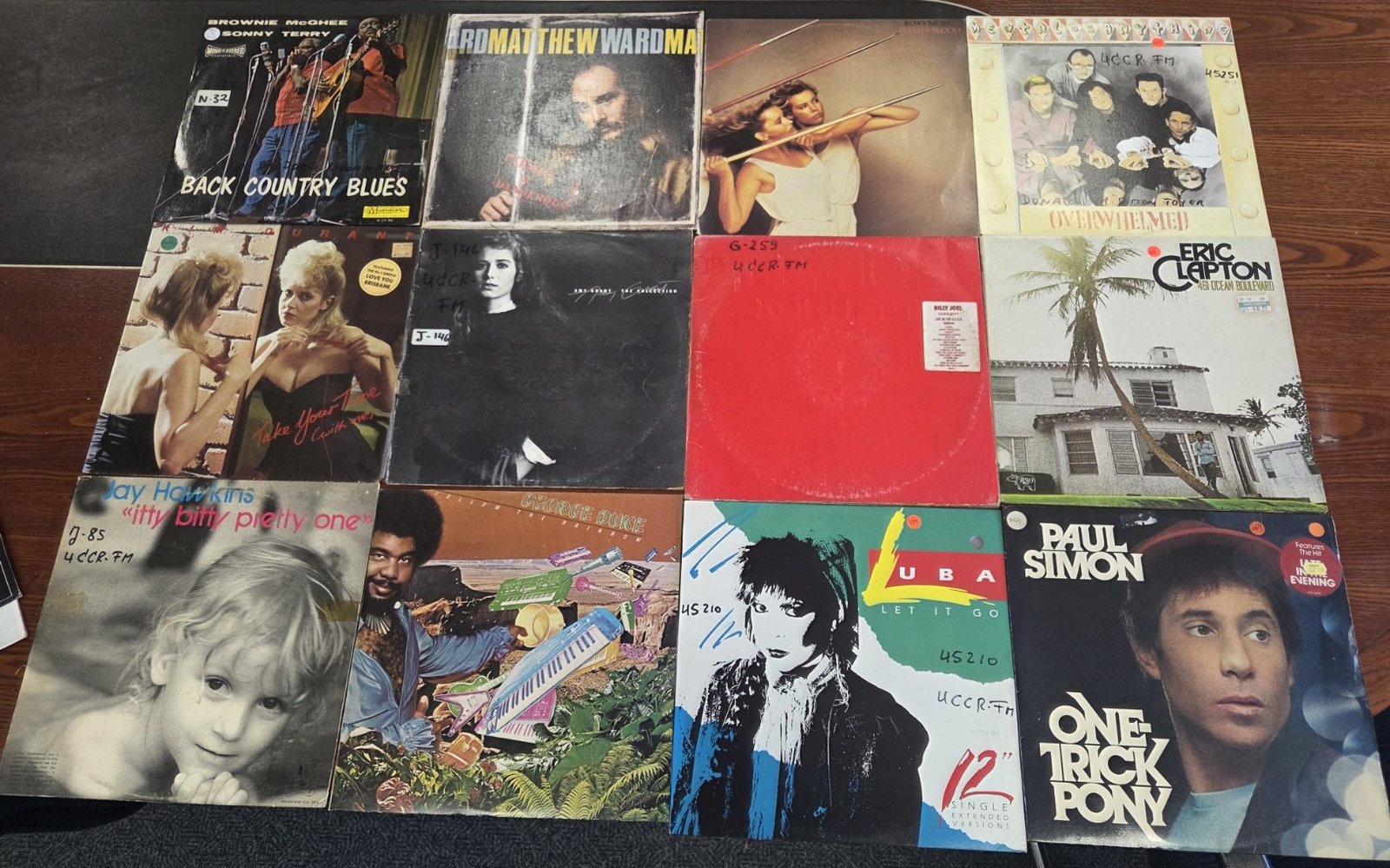 Mixed rock blues and classic LP record collection