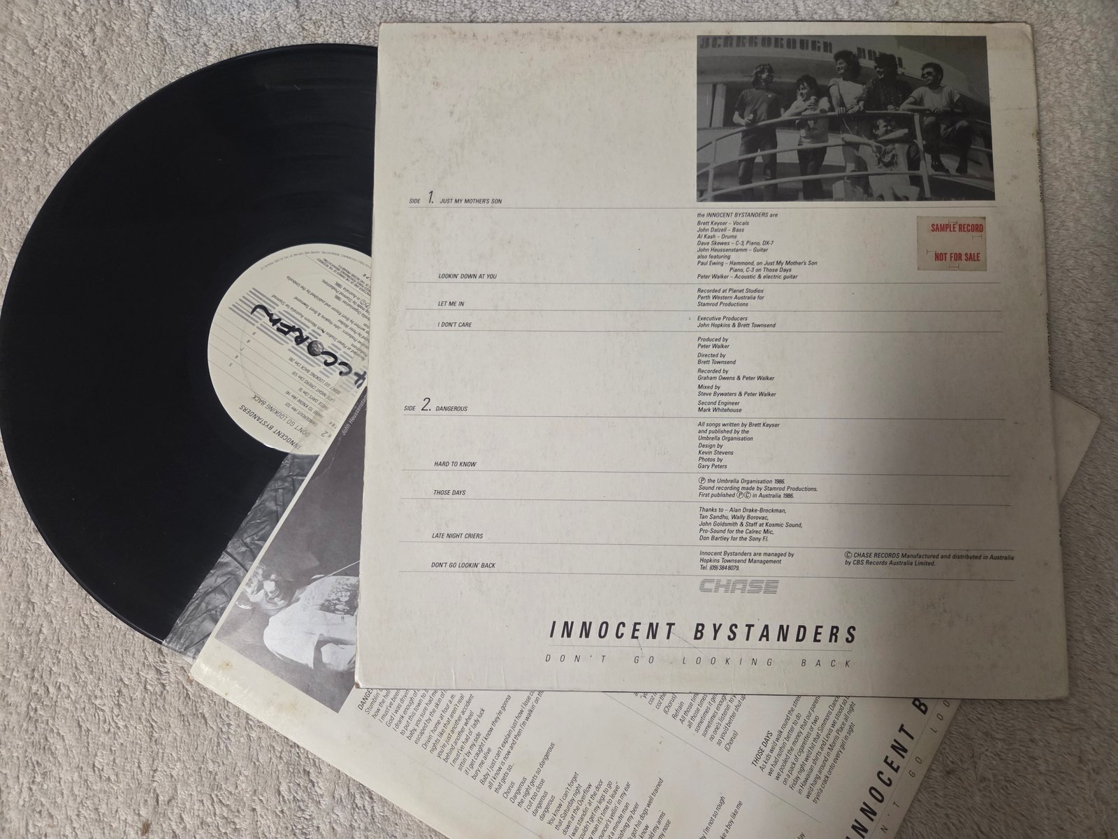 Innocent Bystanders sample record rear cover
