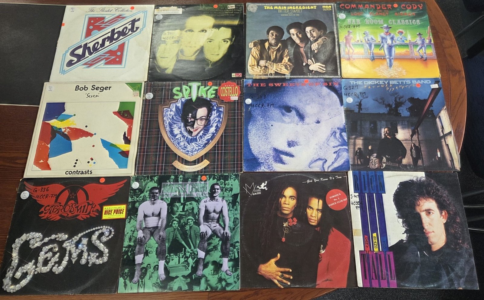 Vintage radio station vinyl record collection