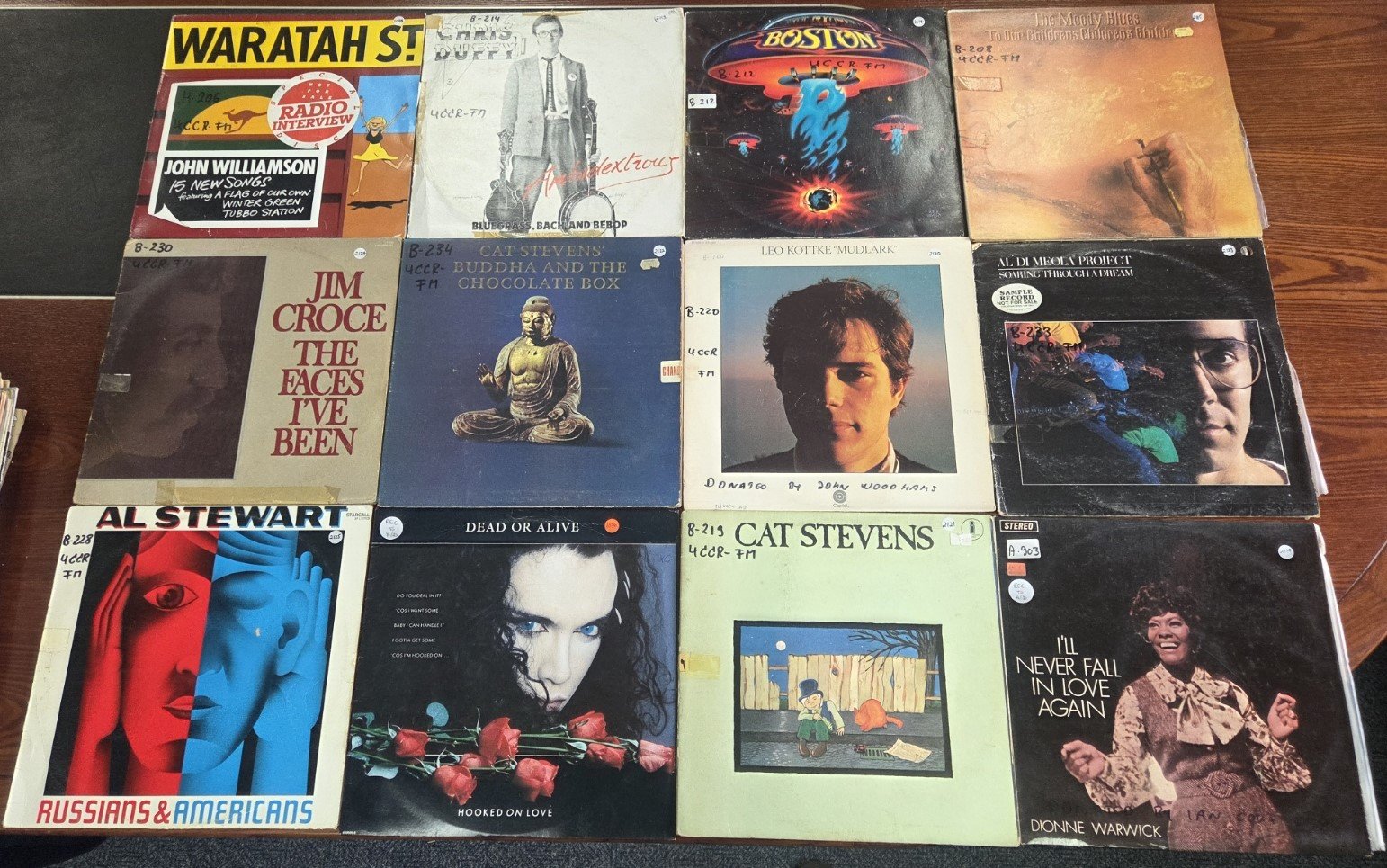 Rock and pop vinyl records from former radio station archive
