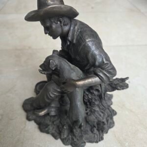 Bronze finish Australiana sculpture