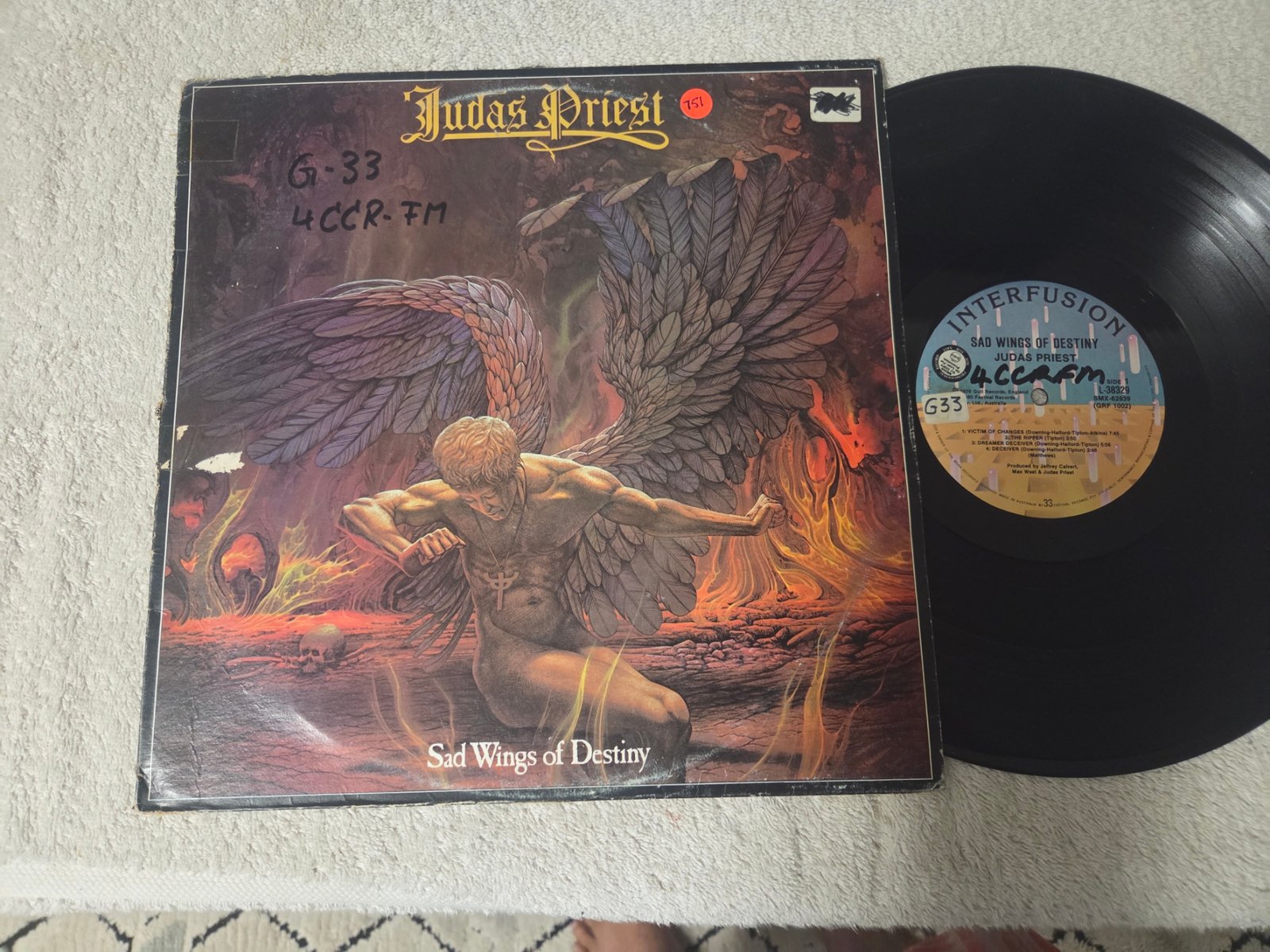 Judas Priest Sad Wings of Destiny LP front cover