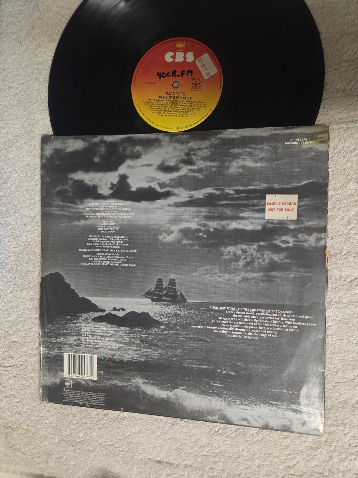Blue Oyster Cult Imaginos LP rear cover
