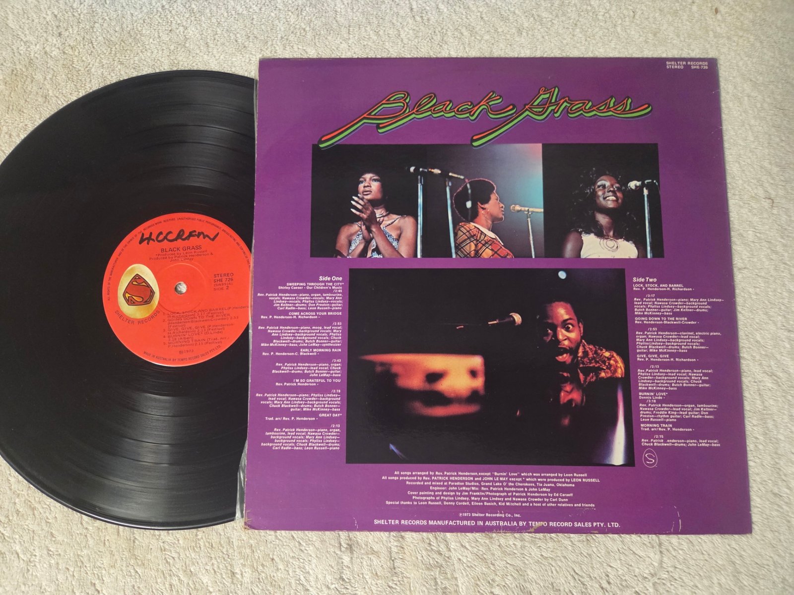 Black Grass Shelter Records vinyl album