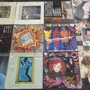 Assorted vintage vinyl records from former radio station library