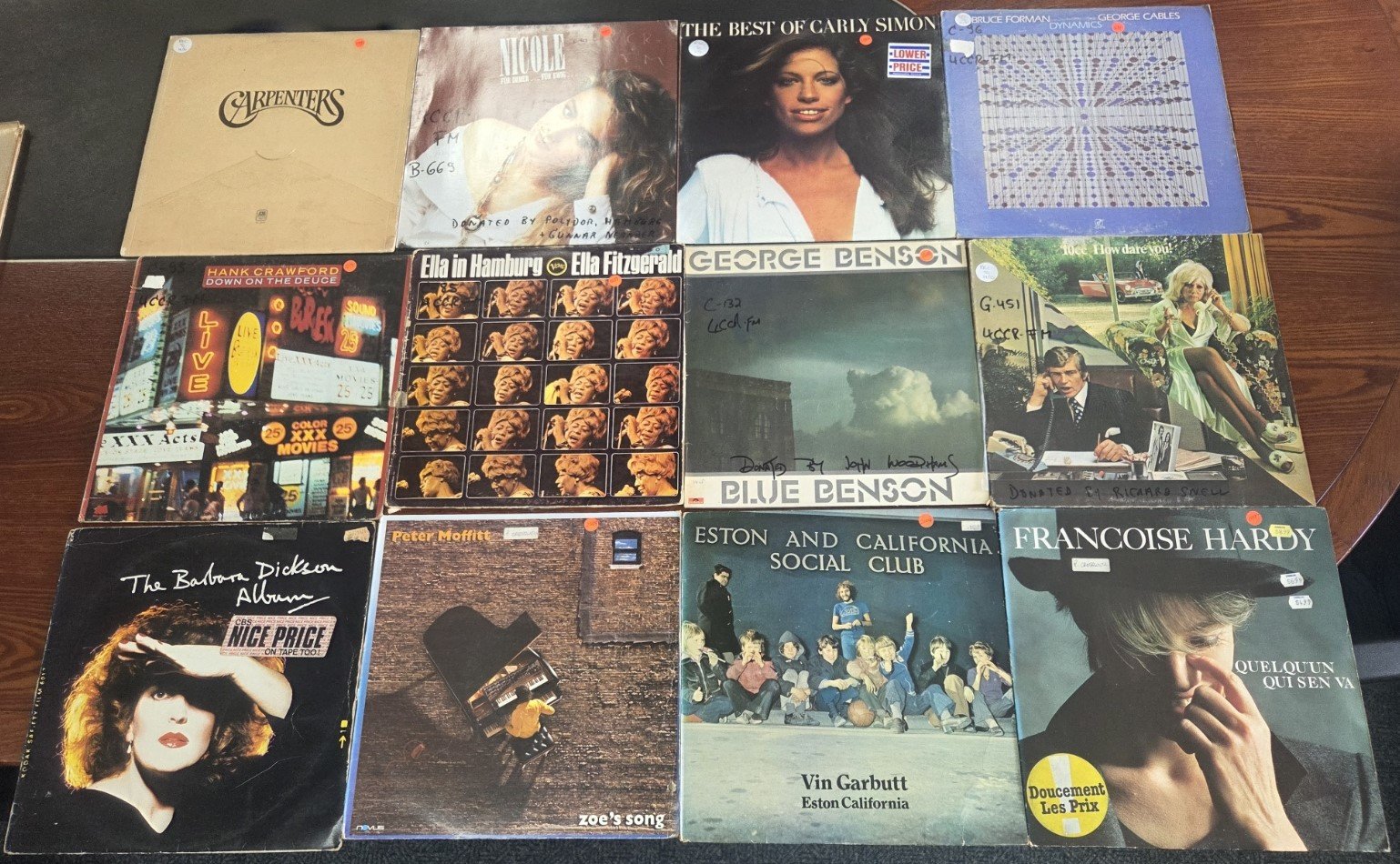 Assorted vintage vinyl records from former radio station library