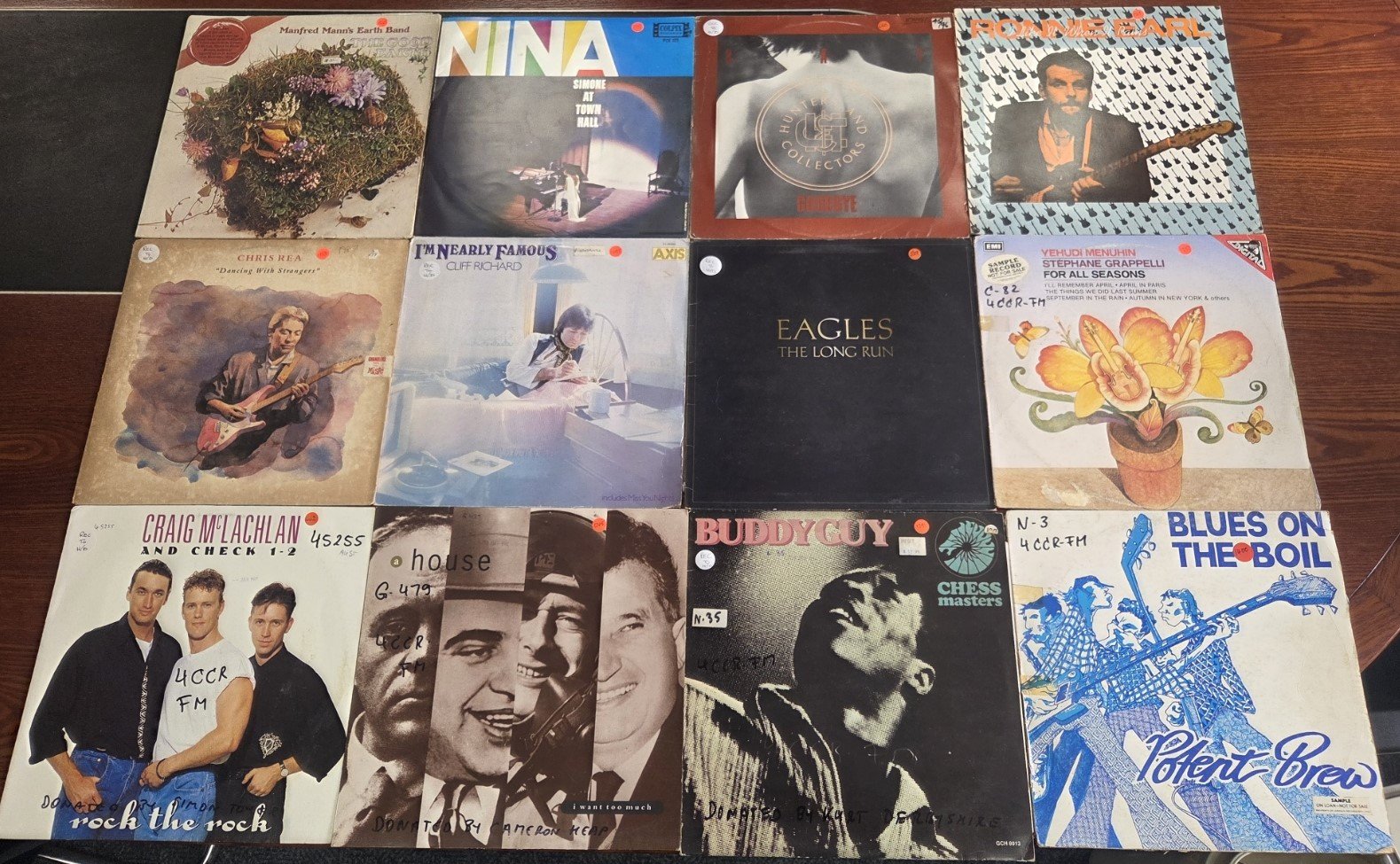 Mixed radio station vinyl record collection
