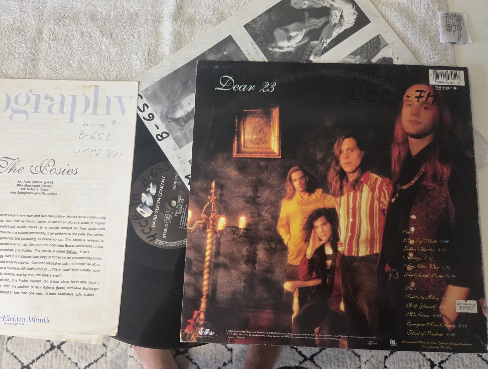 Dear 23 LP with promotional biography sheet