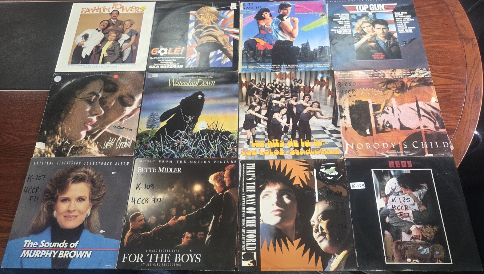 Collection of soundtrack and television theme vinyl LP records