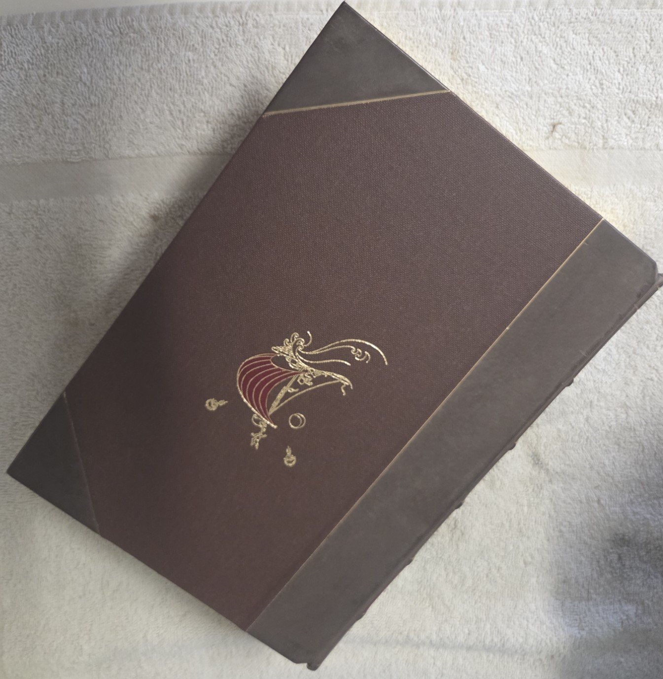 Leather bound spine of Fifty Years Adrift by Derek Taylor