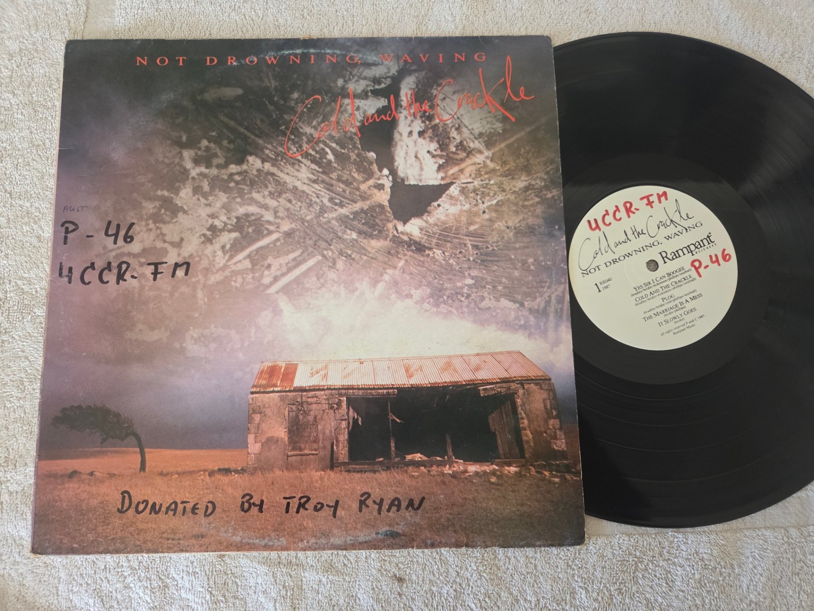 Not Drowning Waving Cold and the Crackle vinyl LP front cover
