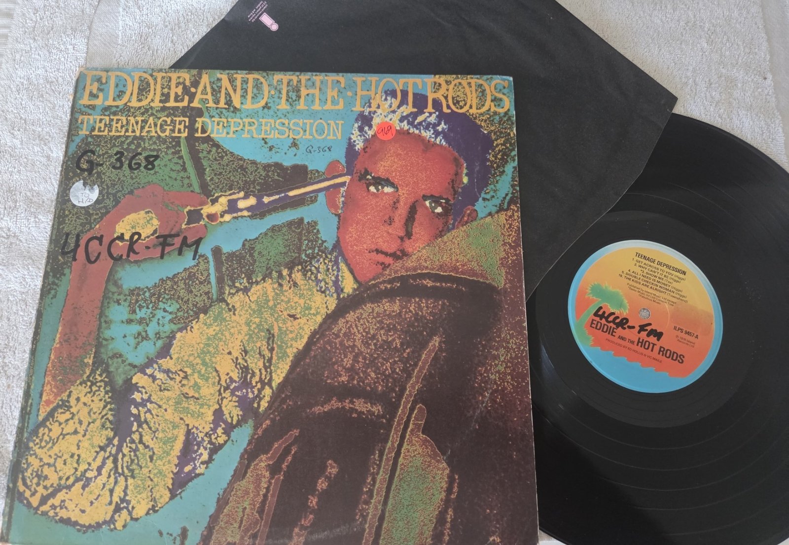 Eddie and the Hot Rods Teenage Depression vinyl LP front cover
